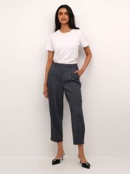 Kaffe Spodnie w kolorze szarym rozmiar: 40. Szare spodnie materiałowe Kaffe, bez wzorów, z materiału. Za 195.99 zł.