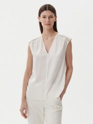 BOSS Bluzka Binadi 50540616 Biały Relaxed Fit. Białe bluzki Boss, bez wzorów, z jedwabiu, bez kołnierzyka, bez ramiączek. Za 539.99 zł.