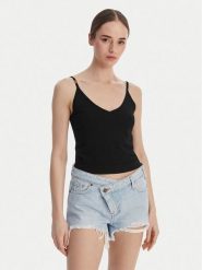 Guess Top O6GR01 Z5302 Czarny Regular Fit. Czarne topy Guess, xl, z aplikacjami, z wiskozy, bez kołnierzyka, bez ramiączek. Za 219.99 zł.