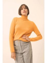Just Cashmere Kaszmirowy sweter "Ava" w kolorze żółtym rozmiar: L. Żółte swetry Just Cashmere, l, bez wzorów, z kaszmiru, bez ramiączek. Za 347.99 zł.