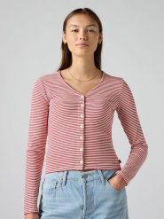Levi's Kardigan w kolorze różowo-białym rozmiar: L. Białe swetry Levi's, l, bez wzorów, bez ramiączek. Za 74.28 zł.