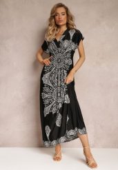 Czarna Sukienka Maxi w Etniczny Wzór Josanie. Czarne sukienki Renee, l, bez wzorów, boho, bez kołnierzyka, bez ramiączek, maxi. W wyprzedaży za 67.99 zł.