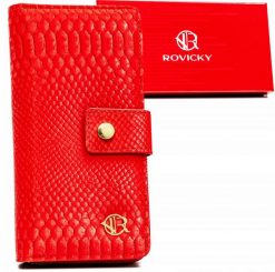 Portfel damski Rovicky R-POR-01-W15 czerwony. Czerwone portfele ROVICKY, bez wzorów, ze skóry ekologicznej. Za 45.00 zł.