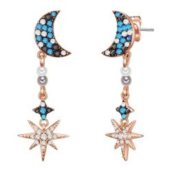 Lulu & Jane Półksiężyc/gwiazda Mosiadz Zdobienie kryształkami Swarovski® Perła (synt.) Kolczyki 1 ct Damski. Białe kolczyki Lulu & Jane, z perłą, pozłacane. Za 539.99 zł.