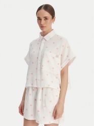 Roxy Koszula W126-RXLST-1023-01P Biały Oversize. Białe koszule Roxy, s, bez wzorów, z bawełny, bez kołnierzyka, bez ramiączek. Za 119.99 zł.