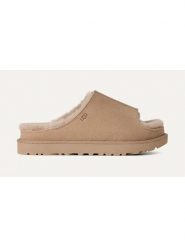 UGG Skórzane kapcie "Greenport" w kolorze beżowym rozmiar: 40. Brązowe kapcie UGG, bez wzorów, ze skóry. Za 437.17 zł.