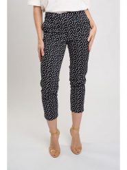 Marks & Spencer Spodnie w kolorze czarno-białym rozmiar: 42. Czarne spodnie materiałowe Marks & Spencer, bez wzorów, z materiału, z podwyższonym stanem. Za 74.81 zł.