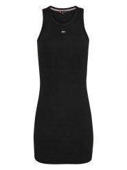 TOMMY JEANS Sukienka w kolorze czarnym rozmiar: M. Czarne sukienki Tommy Jeans, m, bez wzorów, z jeansu, bez kołnierzyka, bez ramiączek, mini. Za 138.87 zł.