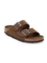 Birkenstock Skórzane klapki "Arizona SFB" w kolorze jasnobrązowym rozmiar: 38. Brązowe klapki Birkenstock, bez wzorów, ze skóry, klasyczne, z otwartym noskiem, bez obcasa, bez zapięcia. Za 434.85 zł.