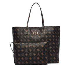 Torebka Guess. Brązowe shopper bag Guess, z aplikacjami, bez dodatków. Za 674.99 zł.