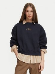 Tommy Hilfiger Bluza WW0WW51724 Niebieski Relaxed Fit. Niebieskie bluzy Tommy Hilfiger, xs, bez wzorów, bez ramiączek, bez kaptura. Za 529.99 zł.