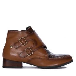 Botki Maciejka. Brązowe botki Maciejka, bez wzorów, bez obcasa, na płaskiej podeszwie, bez zapięcia. Za 279.99 zł.