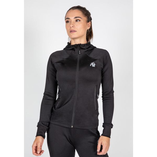 Halsey Kurtka dresowa - Czarny. Czarne kurtki GORILLA WEAR, xs, bez wzorów, z dresówki, sportowe, bez kaptura. Za 296.00 zł.