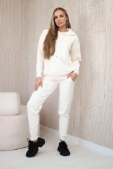 Komplet sweterkowy Bluza + Spodnie jasny beżowy. Brązowe bluzy KESI, l, bez wzorów, z poliesteru, eleganckie, bez ramiączek, bez kaptura. Za 317.83 zł.