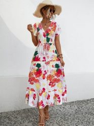 Ariel Tesoro Sukienka w kolorze biało-czerwonym rozmiar: 44. Białe sukienki Ariel Tesoro, bez wzorów, bez kołnierzyka, bez ramiączek, maxi. Za 183.59 zł.