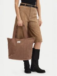 Guess Jeans Torebka CWBEO-GUESS-B-016-09 Brązowy. Brązowe shopper bag Guess Jeans, z aplikacjami, z jeansu, bez dodatków. Za 199.99 zł.