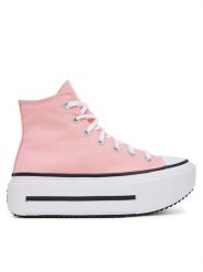 Converse Trampki Chuck Taylor All Star Lift Double Stack A15012C Różowy. Czerwone trampki Converse, bez wzorów, z materiału, retro, bez zapięcia. Za 449.99 zł.