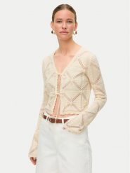 Vero Moda Kardigan Lola 10337188 Beżowy Regular Fit. Brązowe swetry Vero Moda, l, bez wzorów, z bawełny, bez ramiączek. Za 139.99 zł.