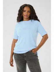 KAFFE curve Sweter w kolorze błękitnym rozmiar: XL. Niebieskie swetry KAFFE curve, xl, bez wzorów, bez ramiączek. Za 69.99 zł.