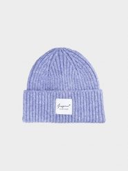 4F Czapka zimowa damska - niebieska M. Niebieskie czapki zimowe 4f, bez wzorów, z materiału, klasyczne. W wyprzedaży za 49.99 zł.