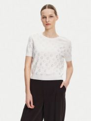 Guess Sweter W5GR05 Z3D60 Biały Regular Fit. Białe swetry Guess, xl, z aplikacjami, z wiskozy, bez ramiączek. Za 279.99 zł.