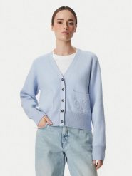 Calvin Klein Jeans Kardigan LV044H327G Niebieski jasny Regular Fit. Niebieskie swetry Calvin Klein Jeans, m, bez wzorów, z bawełny, bez ramiączek. Za 649.99 zł.