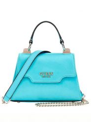 Guess Torebka w kolorze turkusowym - 19 x 12 x 7 cm rozmiar: onesize. Niebieskie torebki klasyczne Guess, z aplikacjami, z materiału, przez ramię, bez dodatków. Za 269.81 zł.