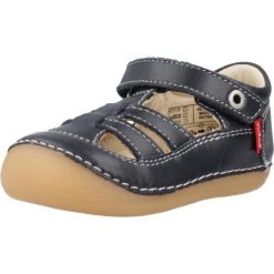Sandały KICKERS SUSHY Niebieski. Niebieskie sandały Kickers, bez wzorów, ze skóry, bez obcasa, bez zapięcia. Za 237.50 zł.