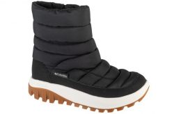 Buty zimowe damskie, Snowtrot Mid. Czarne trekkingi Columbia, bez wzorów, z materiału, przed kolano, bez zapięcia, trekkingowe. Za 379.99 zł.