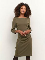 Kaffe Sukienka codzienna Sara 10505179 Zielony Slim Fit. Zielone sukienki Kaffe, na co dzień, xs, bez wzorów, z syntetyku, bez kołnierzyka, bez ramiączek, proste. Za 229.99 zł.