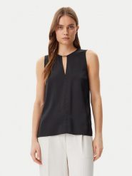 Calvin Klein Top K20K208190 Czarny Regular Fit. Czarne topy Calvin Klein, bez wzorów, z wiskozy, bez kołnierzyka, bez ramiączek. Za 199.99 zł.