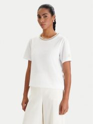 Luisa Spagnoli T-Shirt Balearica 543152 Biały Regular Fit. Białe t-shirty Luisa Spagnoli, s, bez wzorów, z bawełny, bez kołnierzyka, bez ramiączek. Za 469.99 zł.