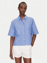 Tommy Hilfiger Koszula WW0WW44717 Niebieski Boxy Fit. Niebieskie koszule Tommy Hilfiger, bez wzorów, z bawełny, bez kołnierzyka, bez ramiączek. Za 319.99 zł.