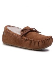 EMU Australia Kapcie Amity W10555 Brązowy. Brązowe kapcie Emu Australia, bez wzorów, ze skóry. Za 449.99 zł.