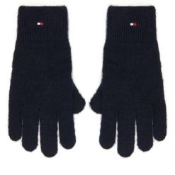 Rękawiczki Damskie Tommy Hilfiger. Niebieskie rękawiczki Tommy Hilfiger, bez wzorów, z dzianiny. Za 149.99 zł.