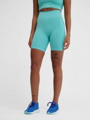 Damskie wysokie legginsy bezszwowe Hummel Alive. Niebieskie legginsy Hummel, bez wzorów, z materiału. Za 172.50 zł.