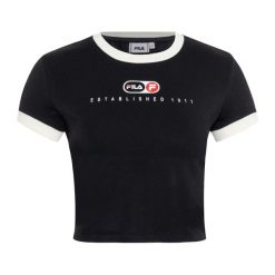 Koszulka damska FILA Luverne Tight Ringer. Brązowe t-shirty sportowe Fila, s, bez wzorów, bez ramiączek. Za 99.99 zł.