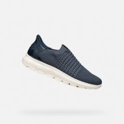 Buty GEOX D SPHERICA PLUS Niebieski. Niebieskie buty trekkingowe Geox, z materiału, bez zapięcia. Za 404.99 zł.