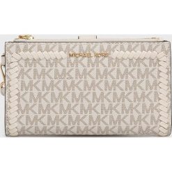 MICHAEL Michael Kors portfel damski kolor beżowy. Brązowe portfele MICHAEL Michael Kors, bez wzorów, z materiału. Za 809.99 zł.