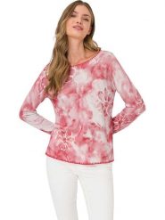 Heine Sweter w kolorze czerwono-białym rozmiar: 42. Białe swetry Heine, bez wzorów, ze splotem, bez ramiączek. Za 113.63 zł.