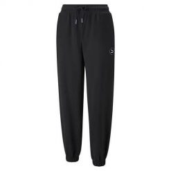 Spodnie sportowe damskie Puma X SW. Czarne spodnie dresowe Puma, bez wzorów, z dresówki. Za 254.00 zł.