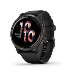 Zegarek Garmin Venu 2 (45 mm) Slate Stainless Steel Bezel / Black Case / Silicone Band. Czarne zegarki sportowe Garmin. Za 1,129.99 zł.