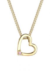 Elli Damski wisiorek serce z kryształem, srebro 925 Sterling Silver Naszyjniki 1 ct. Szare naszyjniki Elli, z materiału, srebrne. Za 403.99 zł.