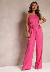 Fuksjowy Długi Kombinezon ze Ściągaczem z Boku Notasia. Czerwone kombinezony Renee, l, bez wzorów, eleganckie, bez kołnierzyka, bez ramiączek, maxi. Za 149.99 zł.