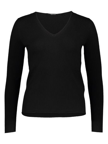 TAIFUN Sweter w kolorze czarnym rozmiar: 40. Czarne swetry Taifun, bez wzorów, ze splotem, bez ramiączek. Za 122.38 zł.