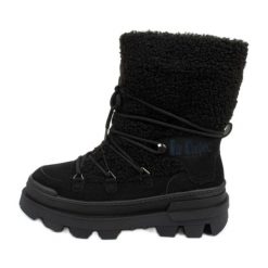 Buty śniegowce Lee Cooper LCJ-24-47-3148L czarne. Czarne śniegowce bez wzorów, z materiału, przed kolano, bez zapięcia. Za 377.69 zł.