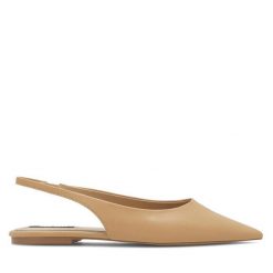 Baleriny Nine West. Brązowe baleriny Nine West, bez wzorów, bez obcasa, bez zapięcia. Za 179.99 zł.