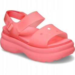 Sandały dla Kobiet Crocs Soho Frosted Y-Strap Sandal. Zielone sandały Crocs, bez wzorów, z materiału, eleganckie, bez obcasa, na platformie, bez zapięcia. Za 289.99 zł.