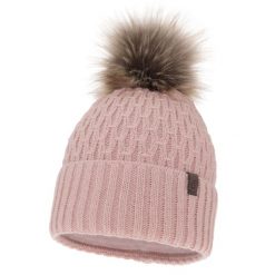 Czapka Zimowa Damska z Pomponem Różowa. Czerwone czapki zimowe Molly, bez wzorów, z materiału. Za 59.00 zł.