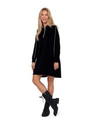 Made of emotion Sukienka w kolorze czarnym rozmiar: L/XL. Czarne sukienki Made Of Emotion, l, bez wzorów, bez kołnierzyka, bez ramiączek, mini. Za 164.92 zł.